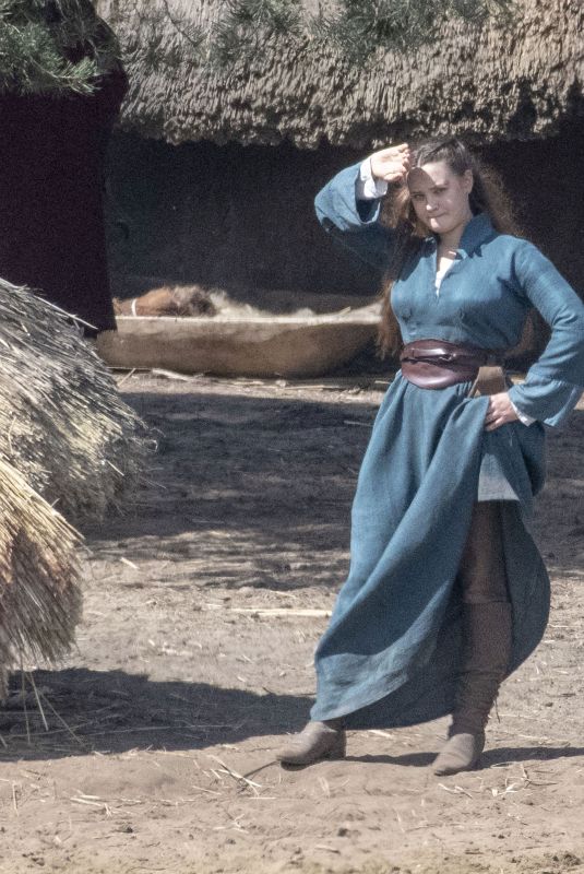 KATHERINE LANGFORD on the Set of Cursed in Frensham 04/27/2019