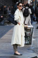 KATIE HOLMES Heading to Delicatessen in New York 04/18/2019