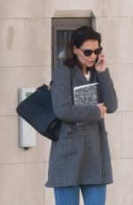 KATIE HOLMES Leaves Her Apartment in New York 04/16/2019