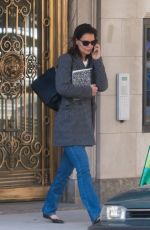 KATIE HOLMES Leaves Her Apartment in New York 04/16/2019