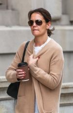 KATIE HOLMES Out for Coffee in New York 04/17/2019