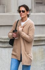KATIE HOLMES Out for Coffee in New York 04/17/2019