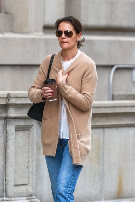 KATIE HOLMES Out for Coffee in New York 04/17/2019