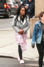 KEKE PALMER Arrives on the Set of Hustlers in New York 04/08/2019