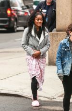 KEKE PALMER Arrives on the Set of Hustlers in New York 04/08/2019