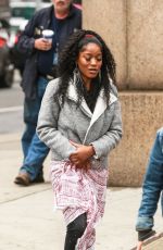 KEKE PALMER Arrives on the Set of Hustlers in New York 04/08/2019