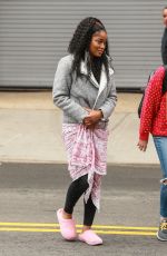 KEKE PALMER Arrives on the Set of Hustlers in New York 04/08/2019