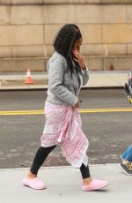 KEKE PALMER Arrives on the Set of Hustlers in New York 04/08/2019