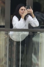 KENDALL JENNER on the Balcony of Her Hotel in Sydney 04/04/2019