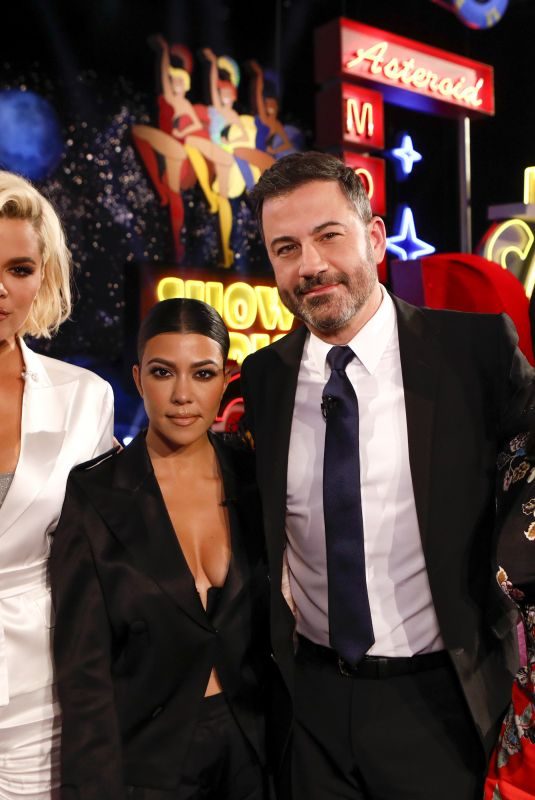 KIM, KOURTNEY and KHLOE KARDASHIAN at Jimmy Kimmel Live in Las Vegas 04/01/2019
