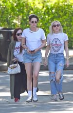 KRISTEN STEWART and SARA DINKIN Leaves Little Dom