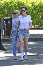 KRISTEN STEWART and SARA DINKIN Leaves Little Dom