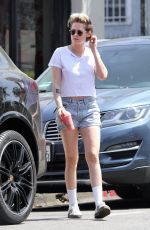 KRISTEN STEWART in Denim Shorts Out in Los Angeles 04/25/2019