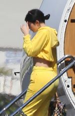KYLIE JENNER Arrives on a Jet Back to Los Angeles 03/31/2019