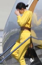 KYLIE JENNER Arrives on a Jet Back to Los Angeles 03/31/2019