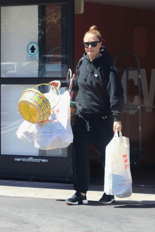 LEAH REMINI Shopping at CVS in Los Angeles 04/20/2019