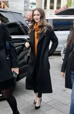 LILY COLLINS Arrives at Global Radio Studios in London, 04/29/2019
