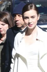 LILY COLLINS Arrives at Good Morning America in New York 04/10/2019