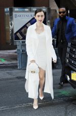 LILY COLLINS Arrives at Today Show in New York 04/10/2019