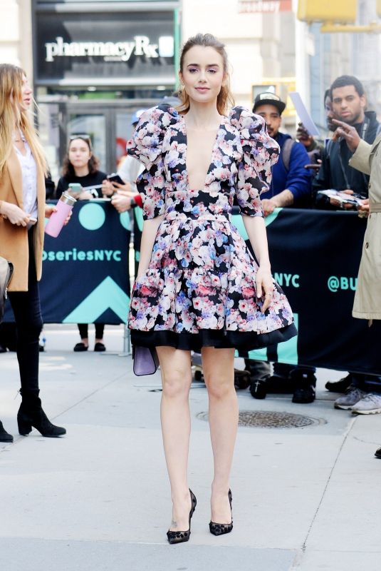 LILY COLLINS at AOL Build in New York 04/08/2019