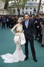 LILY COLLINS at Tolkein Premiere in London 04/29/2019