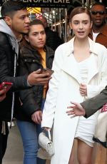 LILY COLLINS Leaves Chatwal Hotel in New York 04/10/2019