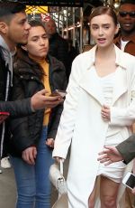 LILY COLLINS Leaves Chatwal Hotel in New York 04/10/2019