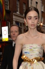 LILY COLLINS Out and About in London 04/29/2019