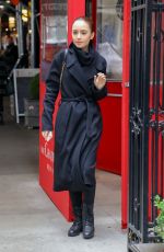 LILY COLLINS Out and About in New York 04/11/2019