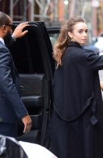 LILY COLLINS Out in New York 04/08/2019