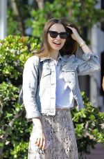 LILY COLLINS Out in West Hollywood 04/23/2019