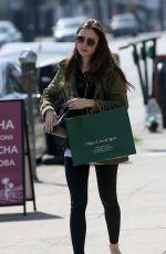 LILY COLLINS Out Shopping in Hollywood 04/14/2019