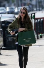 LILY COLLINS Out Shopping in Hollywood 04/14/2019