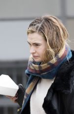 LILY JAMES Arrives at a Studio in West London 04/04/2019
