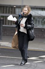 LILY JAMES Arrives at a Studio in West London 04/04/2019
