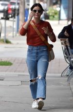 LUCY HALE in Ripped Denim Out in Los Angeles 04/04/2019