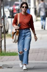 LUCY HALE in Ripped Denim Out in Los Angeles 04/04/2019