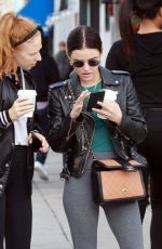 LUCY HALE in Tights Out and About in Studio City 04/05/2019