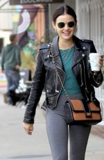 LUCY HALE in Tights Out and About in Studio City 04/05/2019