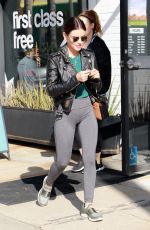 LUCY HALE in Tights Out and About in Studio City 04/05/2019