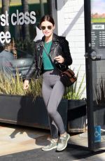 LUCY HALE in Tights Out and About in Studio City 04/05/2019