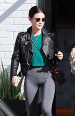 LUCY HALE in Tights Out and About in Studio City 04/05/2019