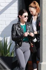 LUCY HALE in Tights Out and About in Studio City 04/05/2019