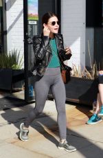 LUCY HALE in Tights Out and About in Studio City 04/05/2019