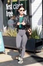 LUCY HALE in Tights Out and About in Studio City 04/05/2019