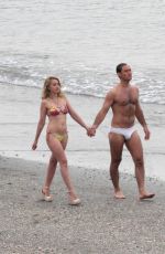 LUDIVINE SAGNIER in Bikini on the Set of The New Pope on the Beach in Venice 04/08/2019