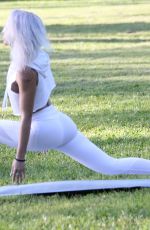 LYRA RAE Doing Yoga at a Park in Los Angeles 04/03/2019