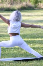 LYRA RAE Doing Yoga at a Park in Los Angeles 04/03/2019