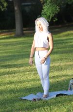 LYRA RAE Doing Yoga at a Park in Los Angeles 04/03/2019