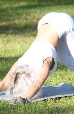 LYRA RAE Doing Yoga at a Park in Los Angeles 04/03/2019